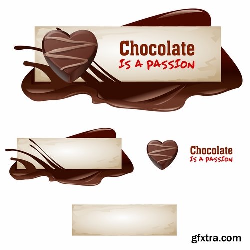 Collection of banner with eating a nut chocolate cake honey vector image 25 EPS