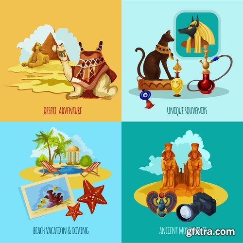 Travel Collection of infographics country camping equipment flyer banner vector image 25 EPS