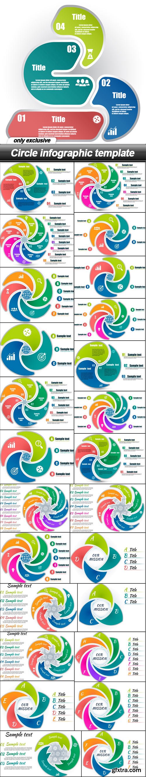 Circle infographic template - 26 EPS