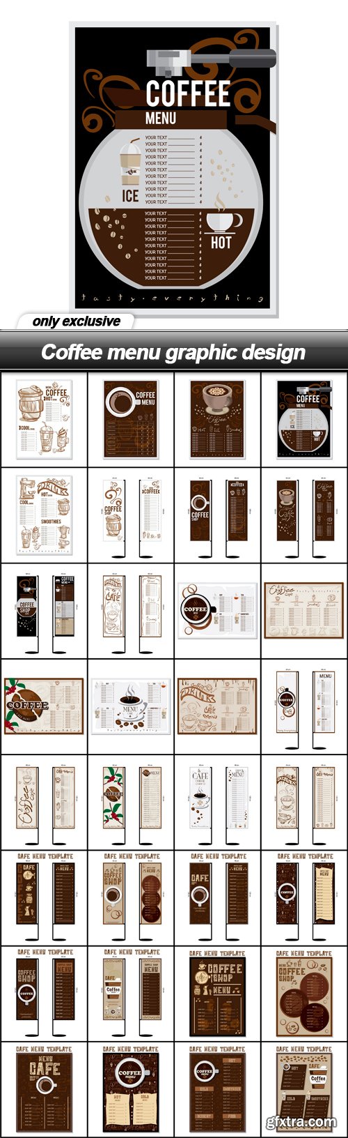 Coffee menu graphic design - 32 EPS