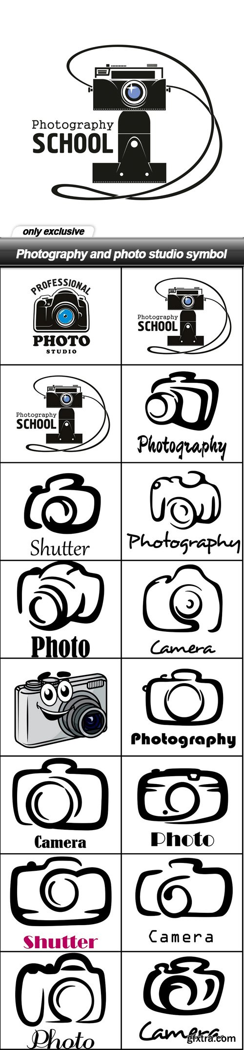 Photography and photo studio symbol - 16 EPS