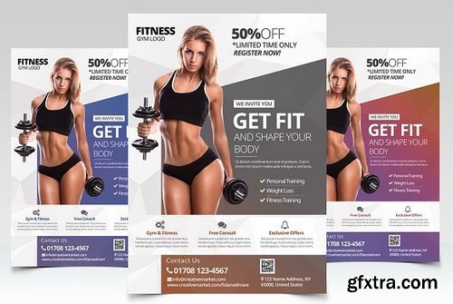 CM - Get Fit - Fitness PSD Flyer 1245511