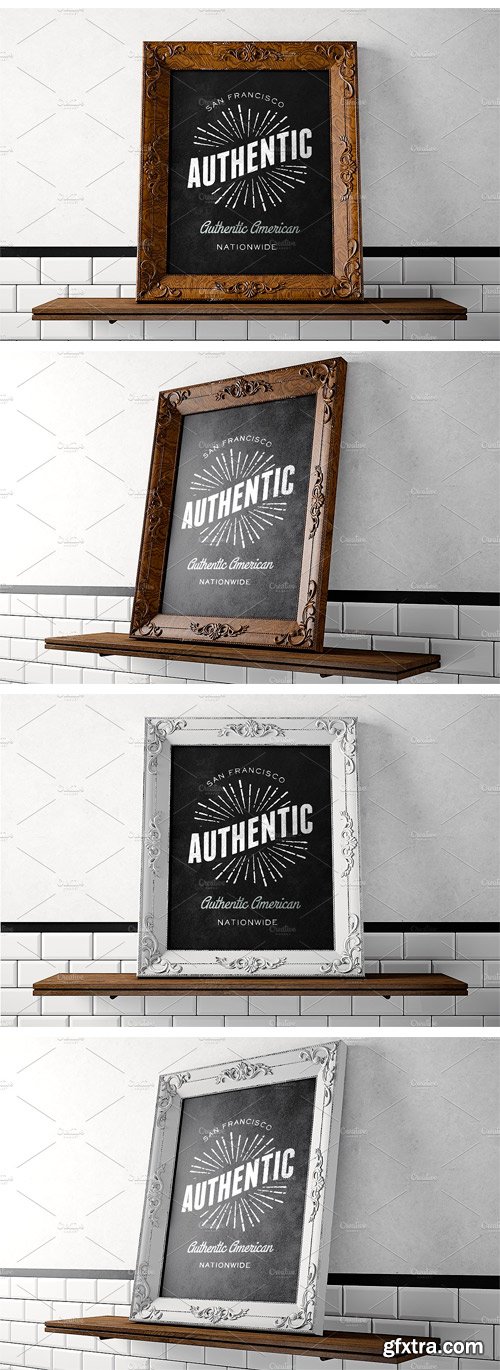 CM 1212754 - Vintage Frames Mockups Black Canvas