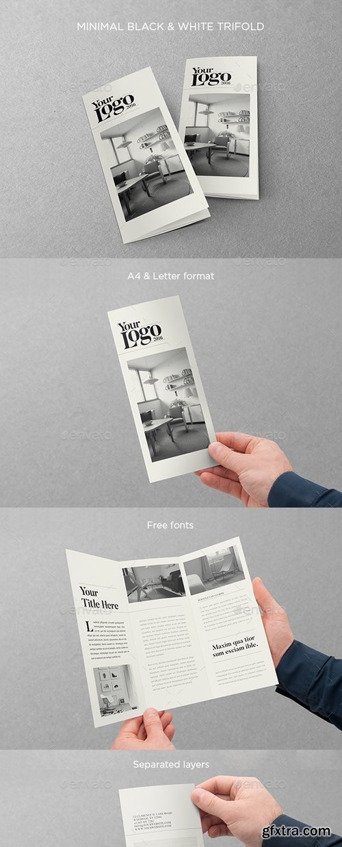 GraphicRiver - Minimal Black & White Trifold 17414656