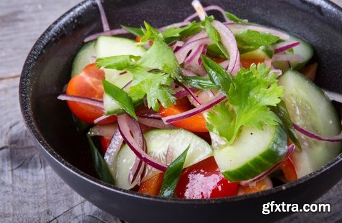 Collection of fresh vegetables salad vitamin wholesome food green tomato cucumber radish 25 HQ Jpeg