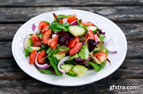 Collection of fresh vegetables salad vitamin wholesome food green tomato cucumber radish 25 HQ Jpeg