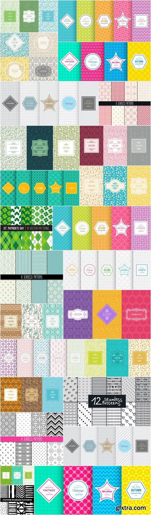 Seamless Pattern Collection #146 - 25 Vector