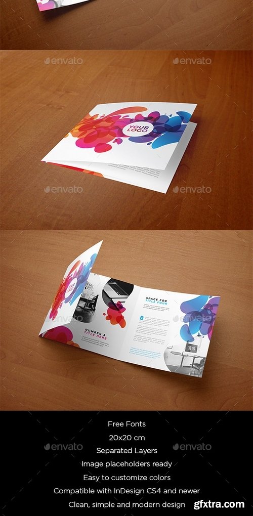 GraphicRiver - Square Colorful Abstract Trifold 12899574