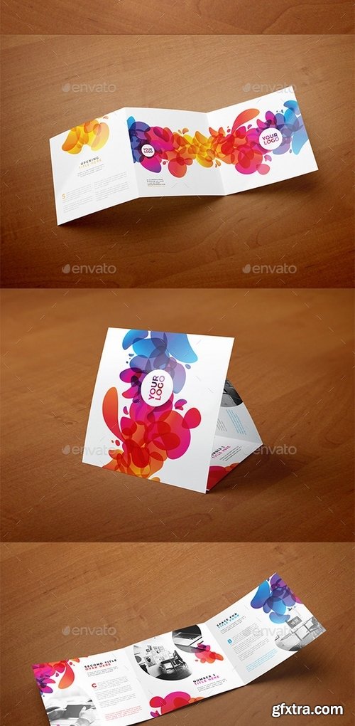 GraphicRiver - Square Colorful Abstract Trifold 12899574