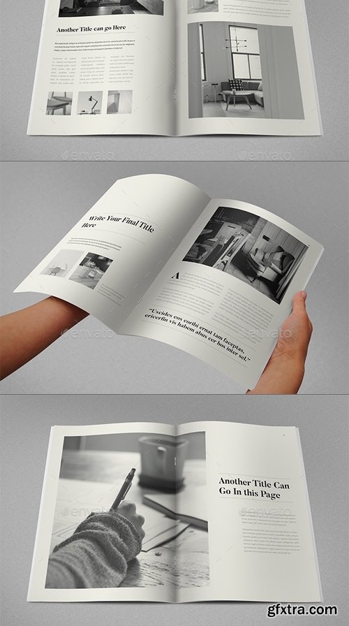 GraphicRiver - Minimal Black & White Magazine 17358159