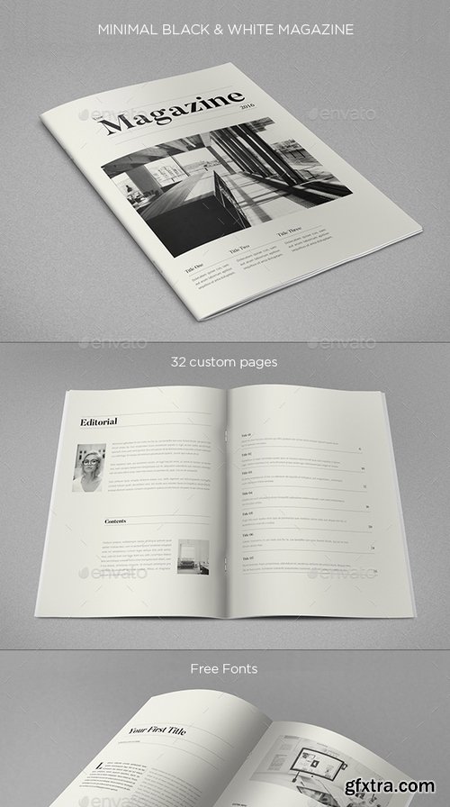 GraphicRiver - Minimal Black & White Magazine 17358159