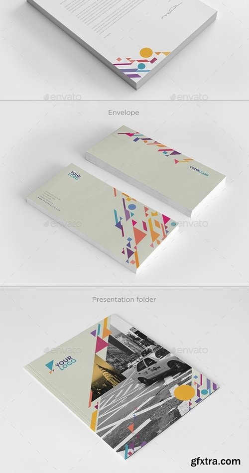 GraphicRiver - Colorful Shapes Stationery 9797975