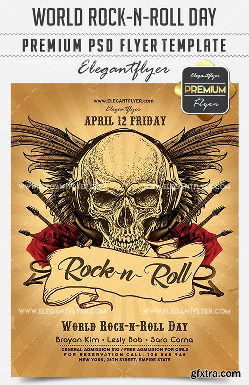 World Rock-n-Roll Day – Flyer PSD Template + Facebook Cover