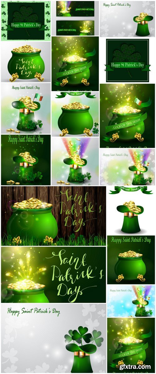 Happy Saint Patrick's Day Greeting Card 19X EPS