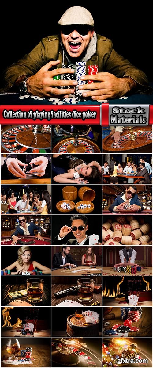 Collection of playing facilities dice poker cards roulette the winning bid 25 HQ Jpeg