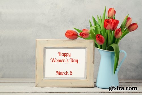 Collection of woman with tulip Mother\'s Day Women\'s Day flowers 25 HQ Jpeg