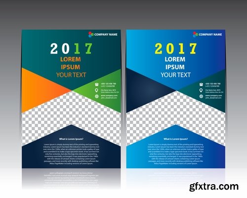 Collection of book cover flyer magazine booklet with infographics vector image 2-25 EPS