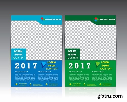 Collection of book cover flyer magazine booklet with infographics vector image 2-25 EPS