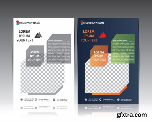 Collection of book cover flyer magazine booklet with infographics vector image 2-25 EPS