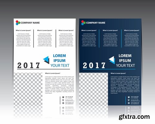 Collection of book cover flyer magazine booklet with infographics vector image 2-25 EPS