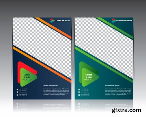 Collection of book cover flyer magazine booklet with infographics vector image 2-25 EPS