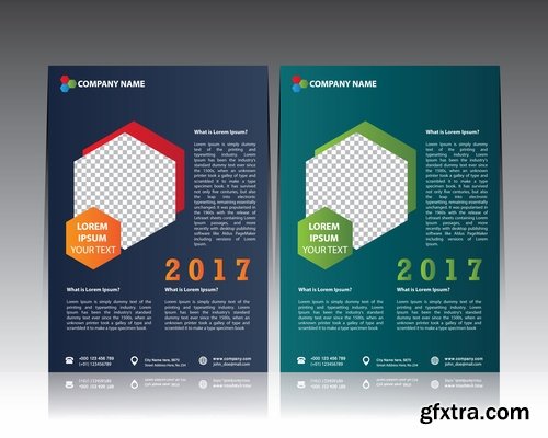 Collection of book cover flyer magazine booklet with infographics vector image 2-25 EPS