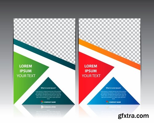 Collection of book cover flyer magazine booklet with infographics vector image 2-25 EPS