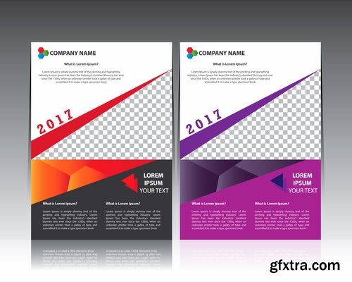 Collection of book cover flyer magazine booklet with infographics vector image 2-25 EPS