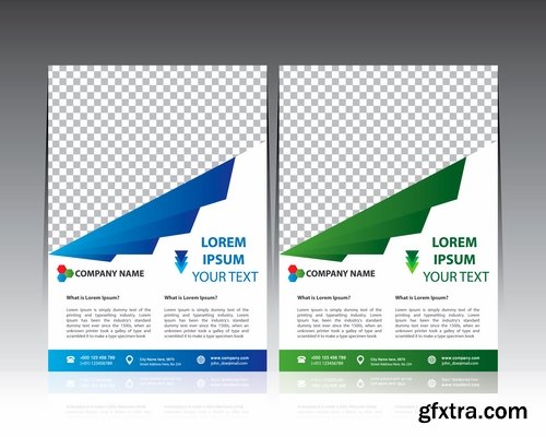 Collection of book cover flyer magazine booklet with infographics vector image 2-25 EPS