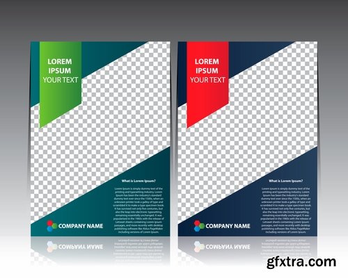 Collection of book cover flyer magazine booklet with infographics vector image 2-25 EPS