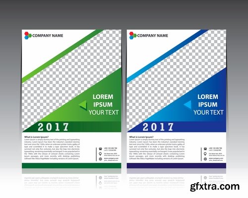 Collection of book cover flyer magazine booklet with infographics vector image 2-25 EPS