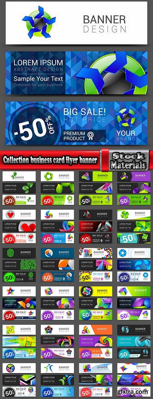 Collection business card flyer banner vector image 13-25 EPS