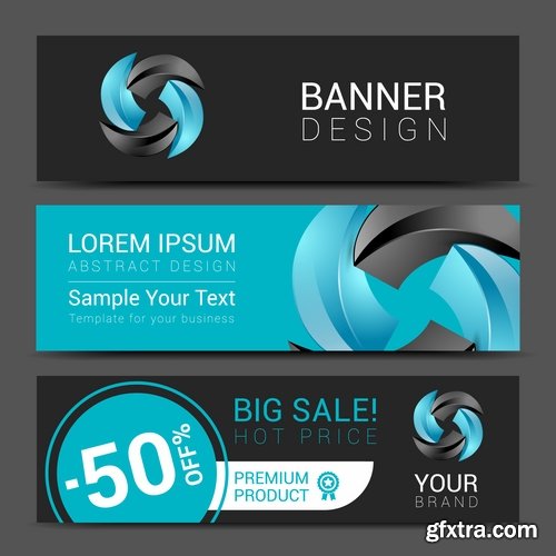 Collection business card flyer banner vector image 13-25 EPS