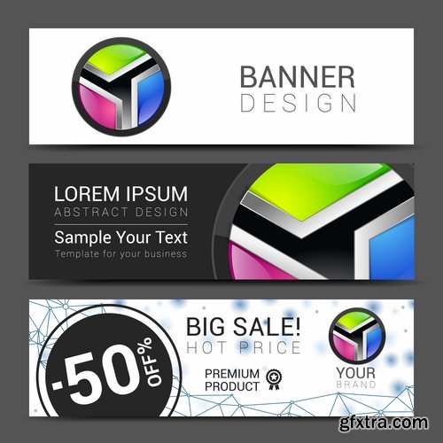 Collection business card flyer banner vector image 13-25 EPS