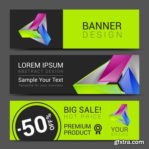 Collection business card flyer banner vector image 13-25 EPS