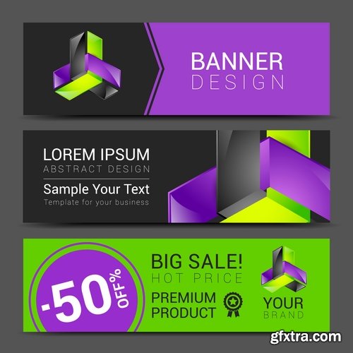 Collection business card flyer banner vector image 13-25 EPS