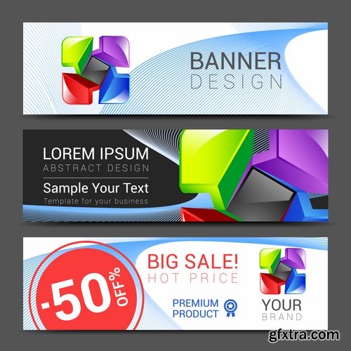 Collection business card flyer banner vector image 13-25 EPS