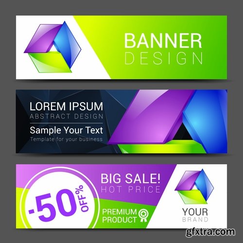 Collection business card flyer banner vector image 13-25 EPS