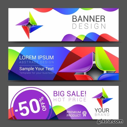 Collection business card flyer banner vector image 13-25 EPS