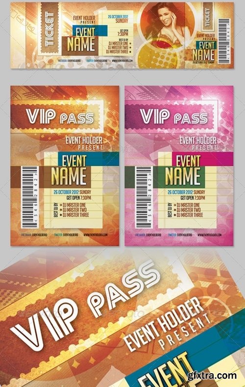 GraphicRiver - Event Ticket & VIP Pass Pack 2980231