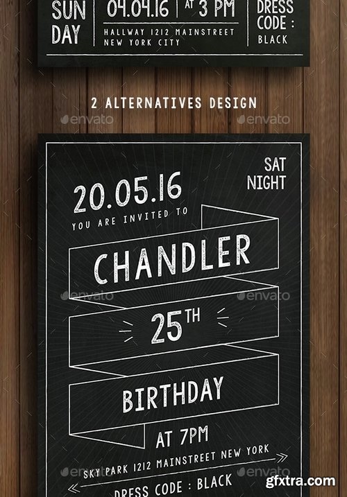 GraphicRiver - Chalkboard Birthday Invitation 14908738