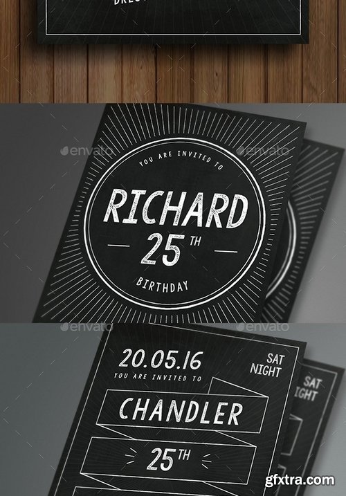 GraphicRiver - Chalkboard Birthday Invitation 14908738