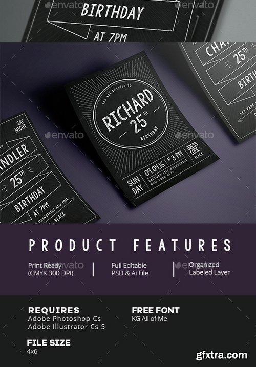 GraphicRiver - Chalkboard Birthday Invitation 14908738