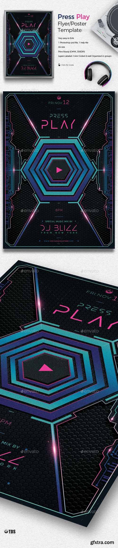 GR - Press Play Flyer Template 19488077