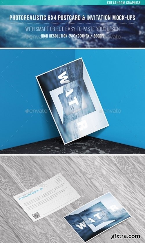 GraphicRiver - Photorealistic 6x4 Postcard & Invitation Mock-Ups 15597544