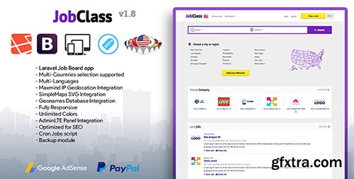 CodeCanyon - JobClass v1.8 - Geolocalized Job Board Script - 18776089