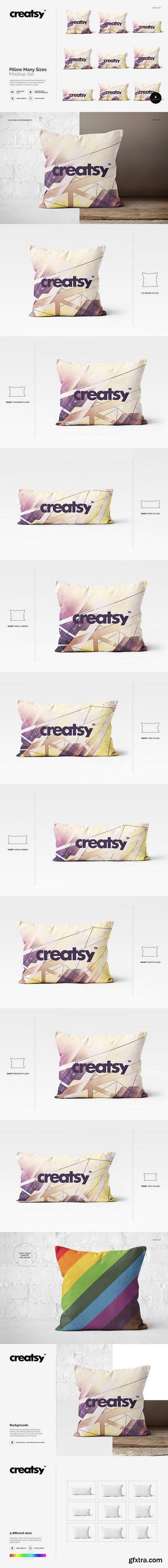 CM - Pillow Many Sizes Mockup Set 1259676