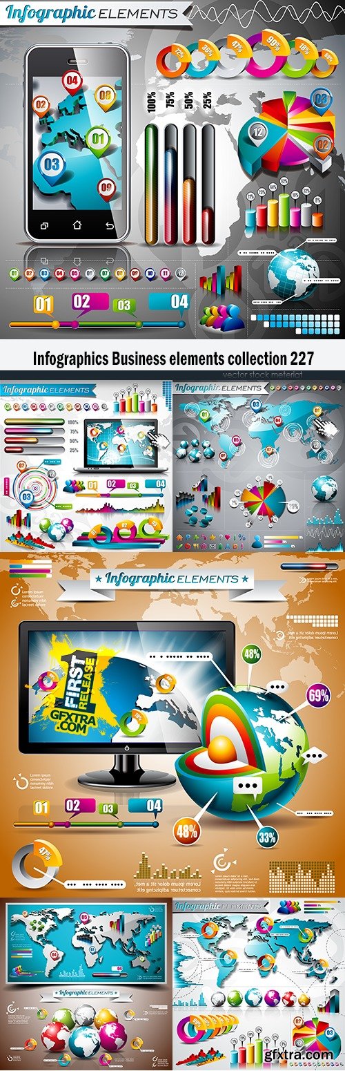 Infographics Business elements collection 227