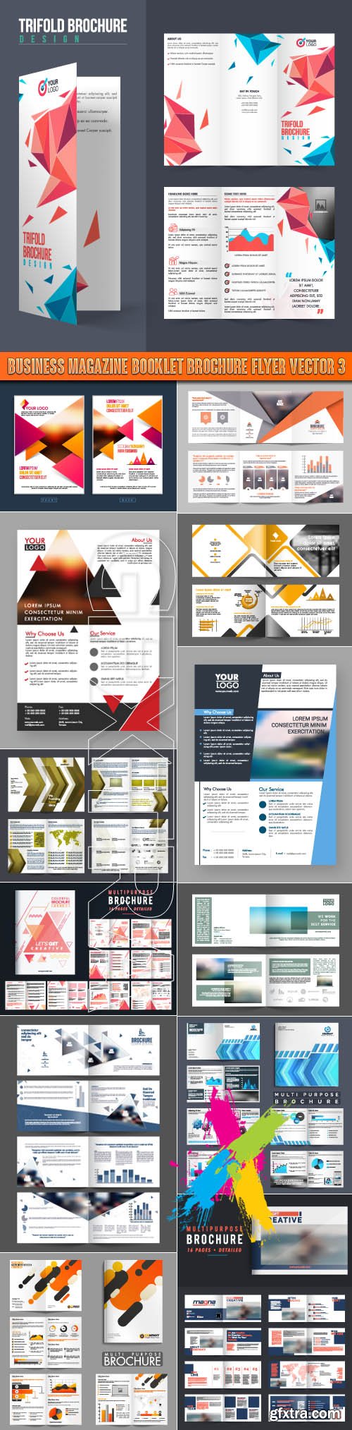 Business magazine booklet brochure flyer vector 3