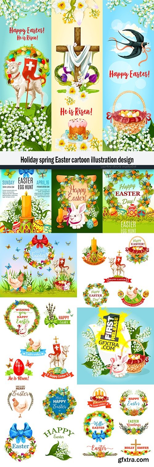 Holiday spring Easter cartoon illustration design